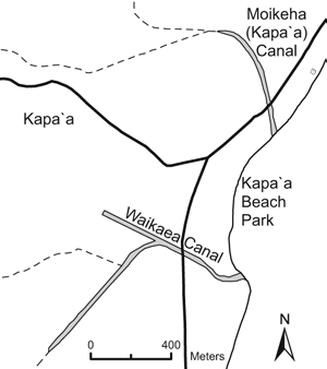Map of Kapa'a and Waika'ea Canals