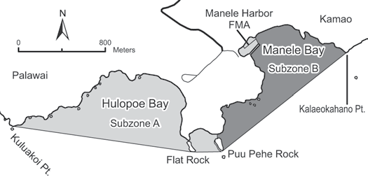 Map of Mānele-Hulopo'e MLCD on Lāna'i