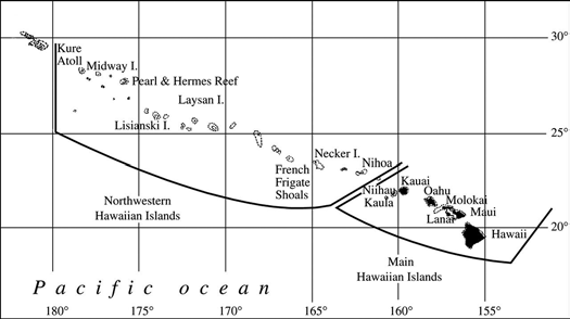 Map of Northwestern Hawaiian Islands Marine Refuge