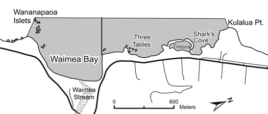 Map of Pūpūkea MLCD and Waimea Bay