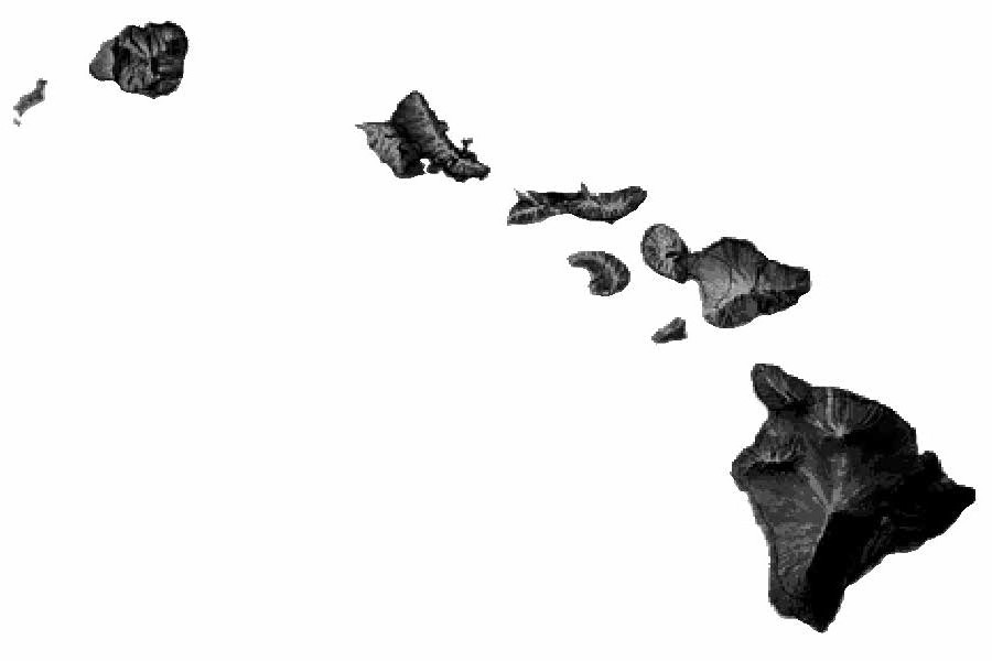 Satellite view of the Hawaiian Island chain